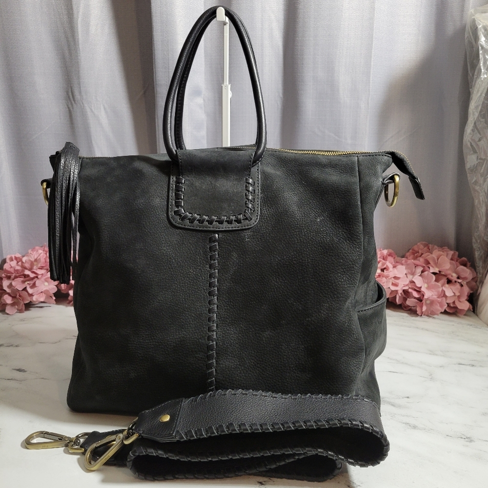 Gorgeous HOBO Black Genuine Suede 'Sheila' Convertible Bag